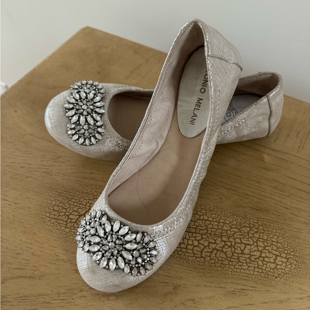 ANTONIO MELANI Silver Flats with Decorative Medallion